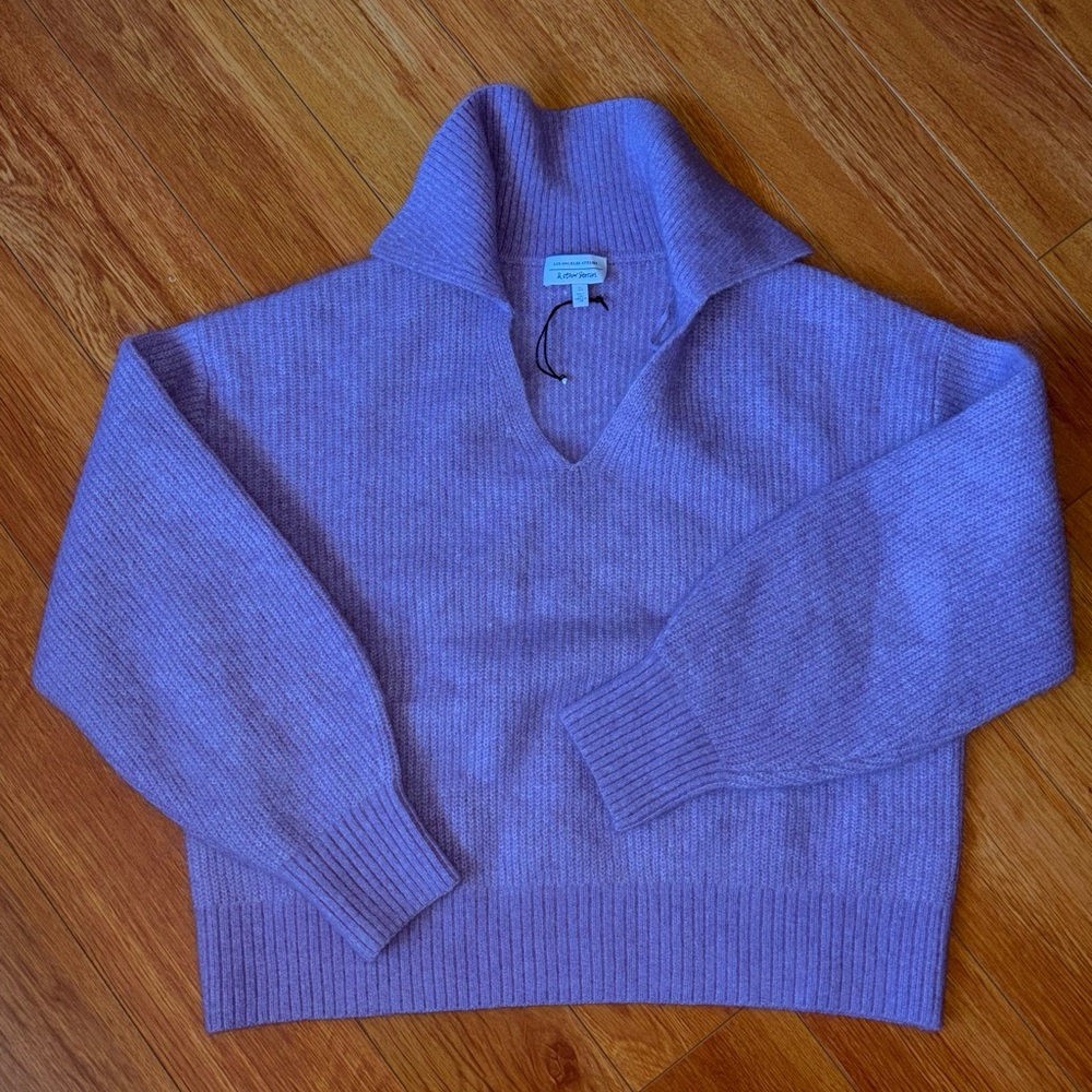 & Other Stories Purple V-Neck Sweater